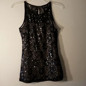 WHBM Black Sequined Tank